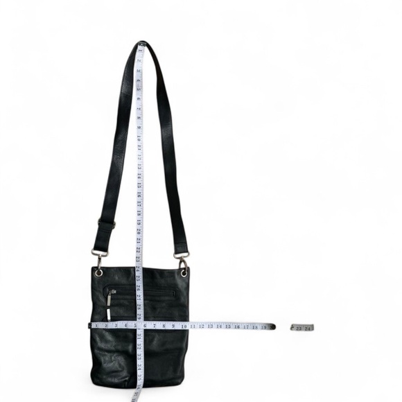 MARGOT BLACK LEATHER CROSSBODY BAG WITH ZIPPER POCKETS WOMAN - Picture 8 of 10